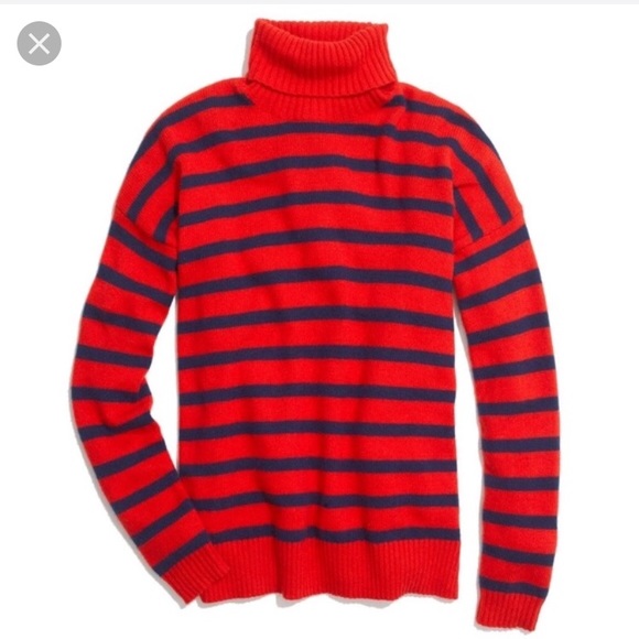 Madewell Striped Red Turtleneck - Picture 1 of 4